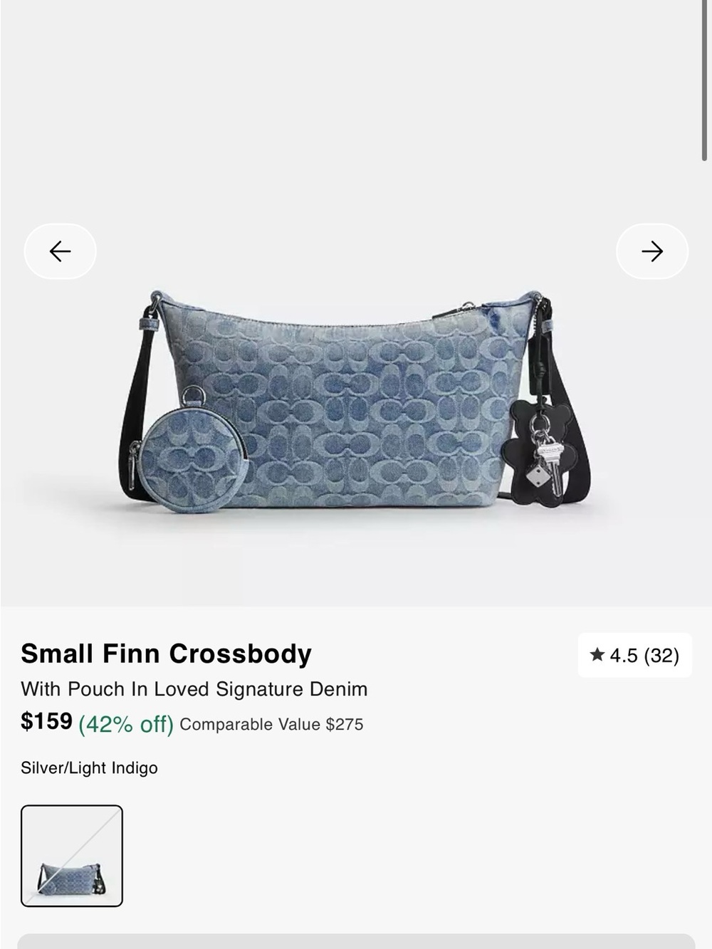 Coach Outlet loved denim Finn crossbody authentic - Picture 10 of 10